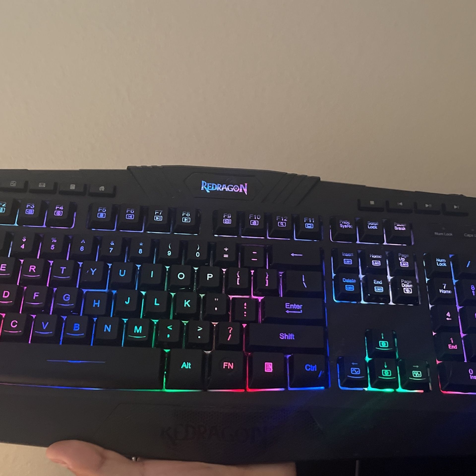 Red Dragon Rainbow Led Light Keyboard USB