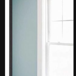 DOHEEM Bathroom Wall Mirror, Rounded Corner Mirror, Black Metal Frame, 22" x 30", Hangs Horizontal o