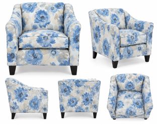 Spring Blooms Blue Accent Chair