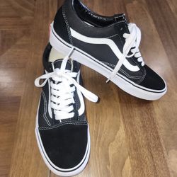Vans Old Skool Sneakers Black White  Women 10.5 Mens 9 Skateboarding