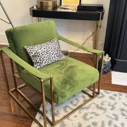 Green Velvet Accent Chair
