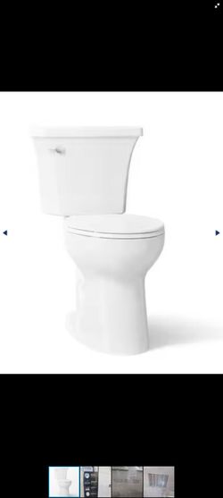 KOHLER Highline Arc 2-Piece 1.28 GPF Single Flush Elongated Toilet in White