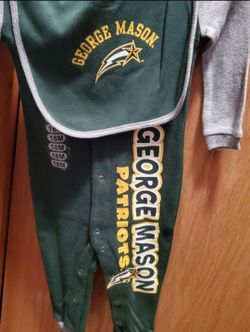 GEORGE MASON PATRIOTS - 2 pc Set un-footed Bodysuit &Bib- 18 M