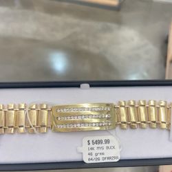 14k Solid Gold Diamond Bracelet 46 Grams Regular Price $5600 Sale Price $4499 Layaway Available 10$dwon If You Interested Ask For Maribel Thank You 