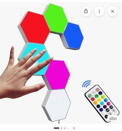 Hexagon LED wall panels (touch + remote) – brand new