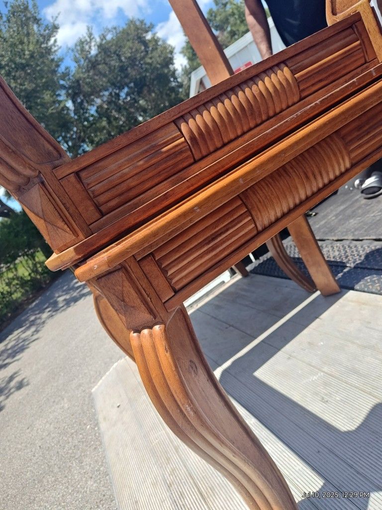 Glass Top Nice Wooden End Table