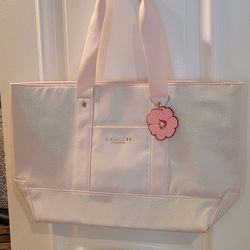 Pink irredescent Coach tote