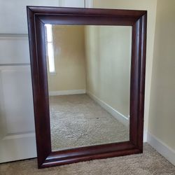 Dark Walnut Solid Wood Frame Mirror 28 x 36