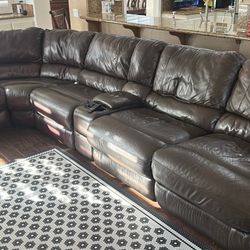 Sectional Sofa Brown 6 Pieces 