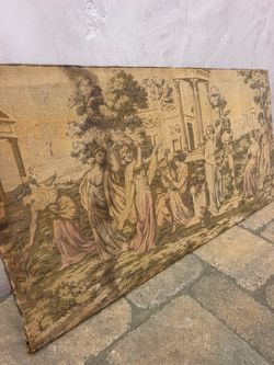 Antique Neoclassical Figural Woven Tapestry