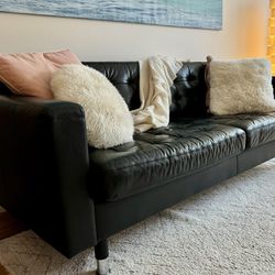 Ikea Morabo Mid-Century Leather Sofa (81x36x32’’)