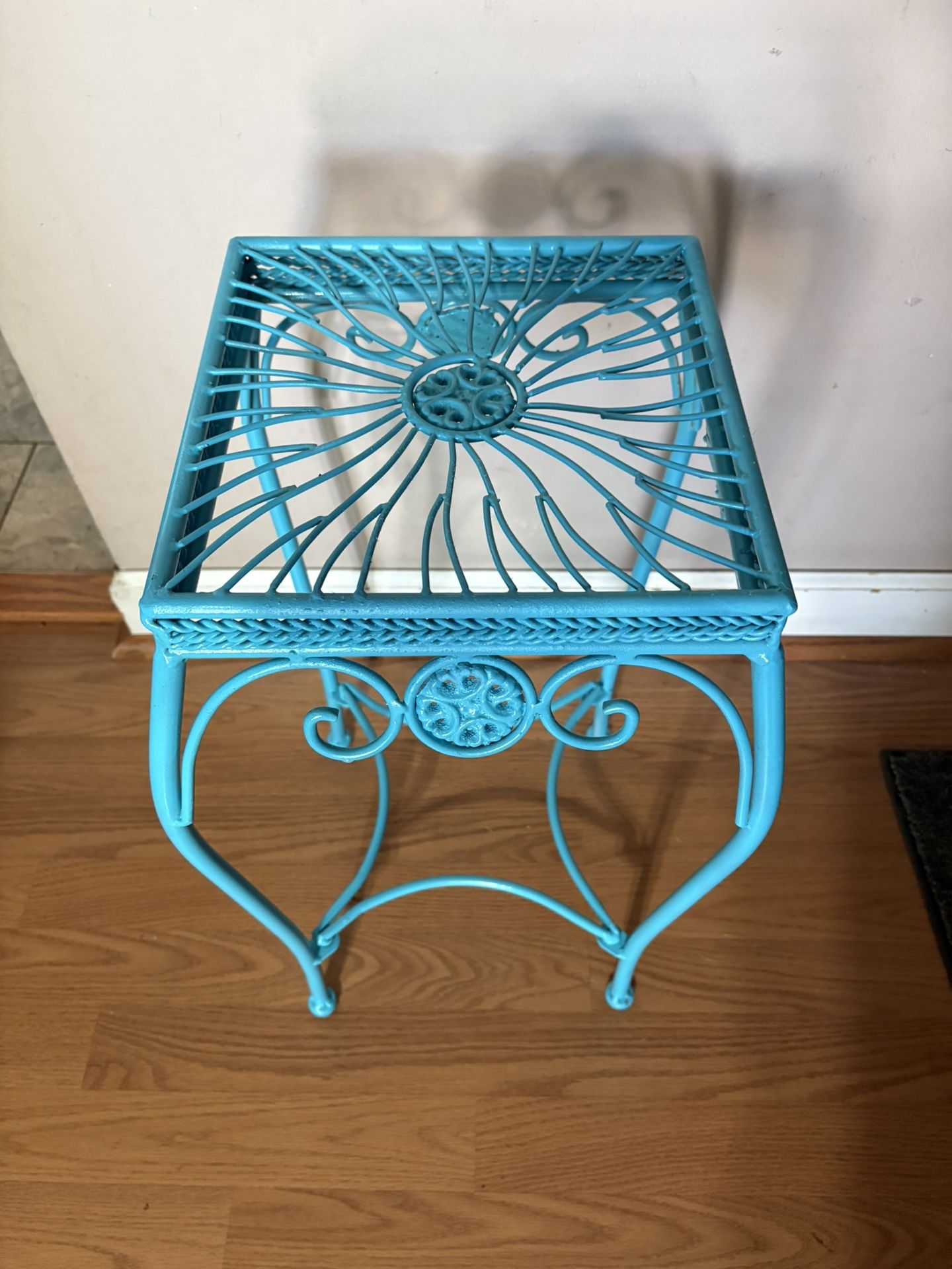 Sturdy Wrought Iron Table Plant Stand12”x12”x24” Tall