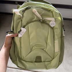 Brand New Puma Backpack Challenger 2 w/ Security Pocket Green Pockets Reflective Compression Straps School