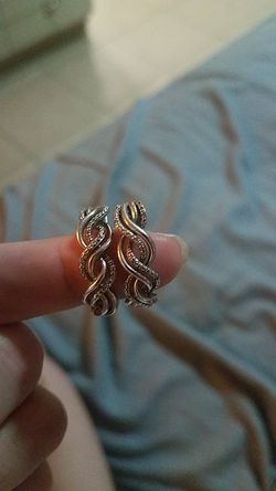 Silver diamond accent earrings