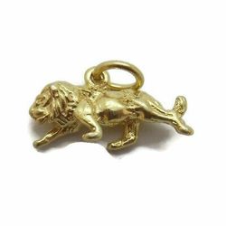 Lion Pendant Charm 14k Yellow Gold