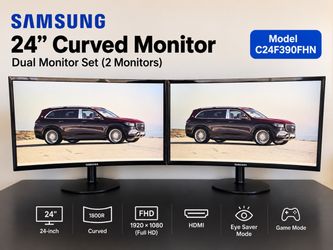 Samsung C24F390FHN 24" Curved Monitor Dual Set