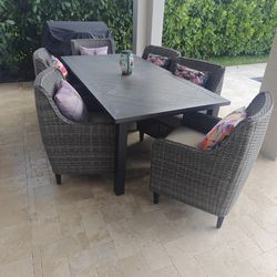 Patio Table And Chair Set Wicker