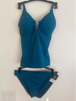 Bar III Pucker-Up V-Wire Tankini Top and Hipster Bottom