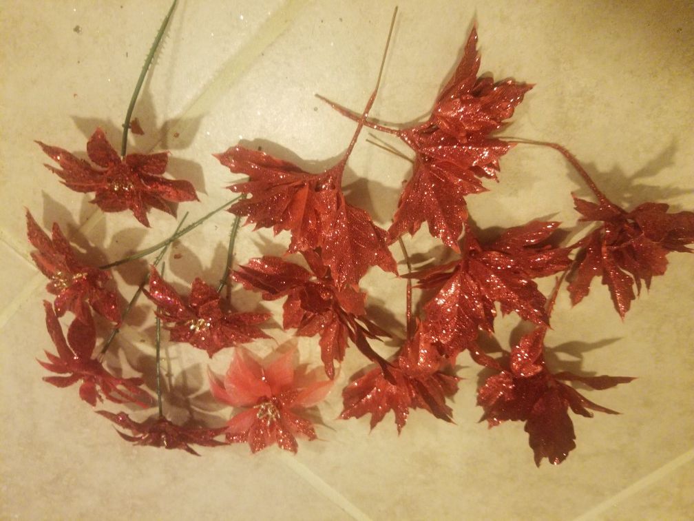 Red Sparkly Flowers