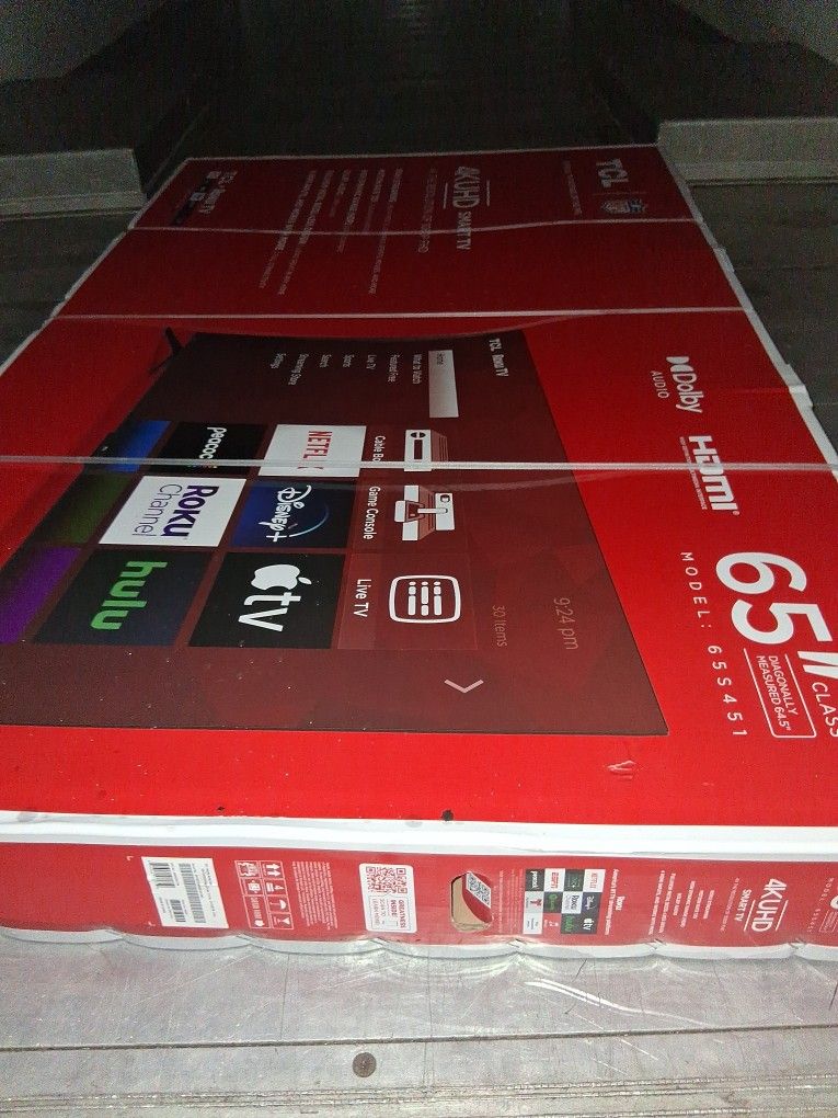 65 Inch TCL Flat Screen Smart Tv