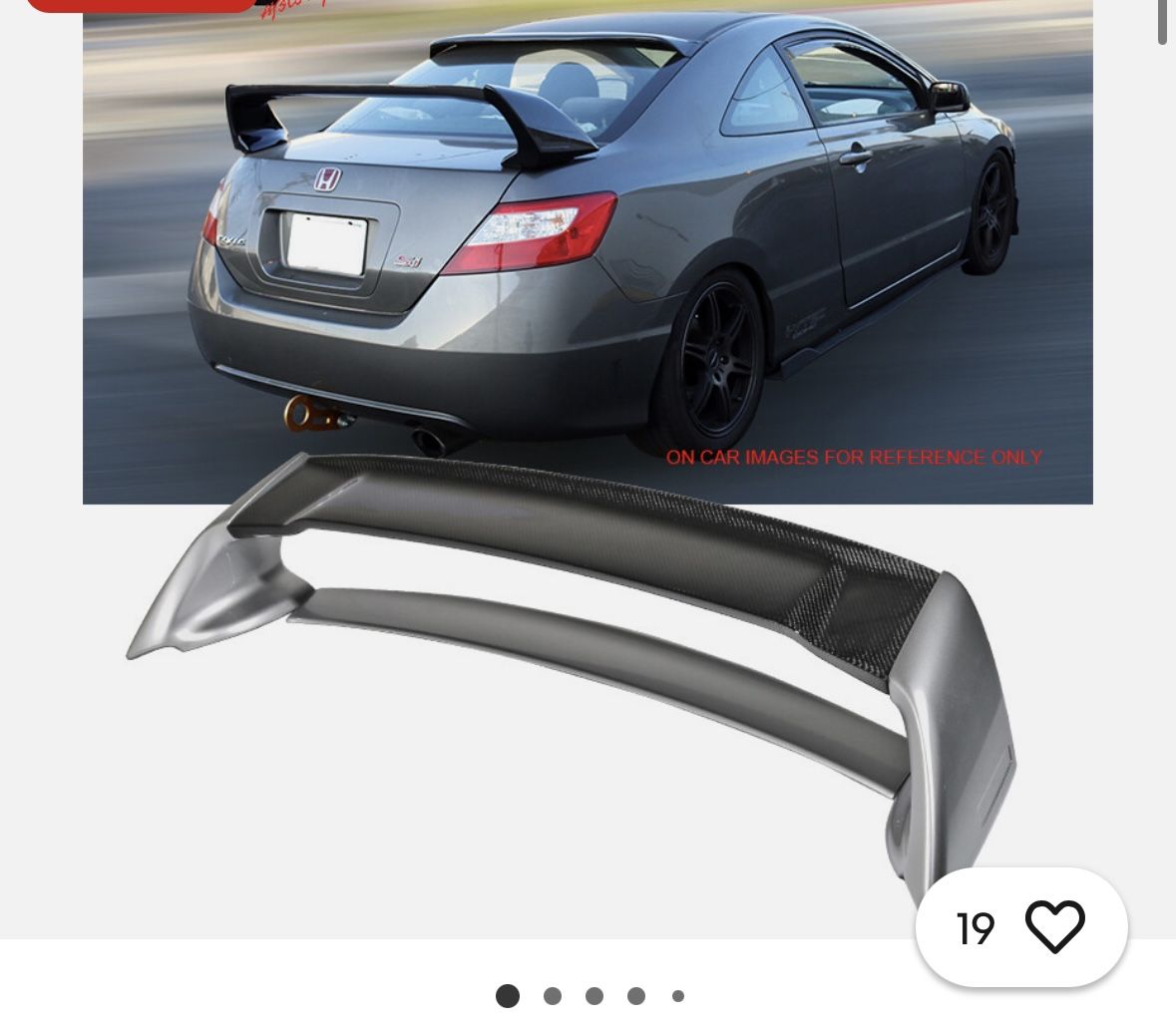 06-11 Honda Civic 4Dr Mugen Spoiler w/Carbon Top Piece (4pc)