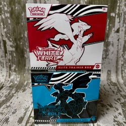 Pokemon TCG Black Bolt & White Flare Elite Trainer Box ETB Set of 2 Sealed