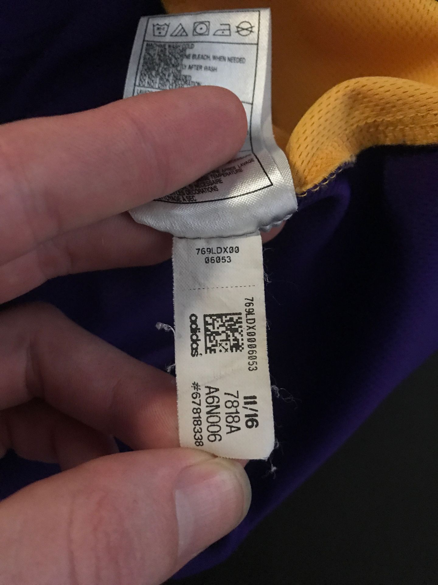 NBA authentics Adidas 2016 Kobe Bryant Lakers Jersey