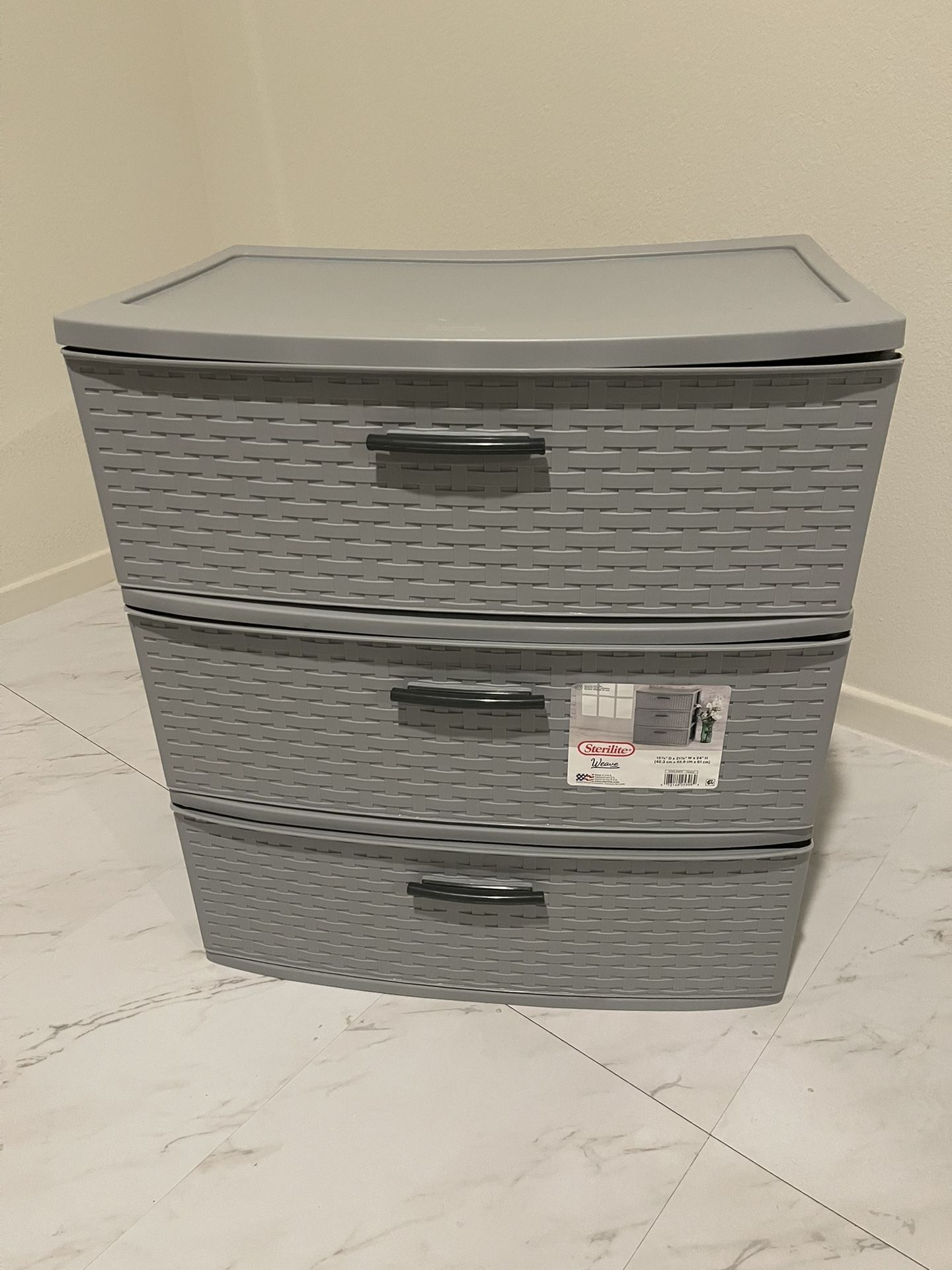 3 Drawer Wide Weaver Tower Plastic Color: Cement