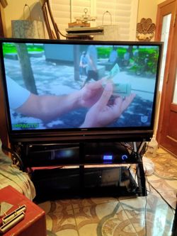 60" Big Screen TV with Glass Stand
