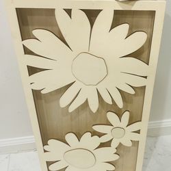 Unique 3D Customizable Pretty Floral Wood Wall Hanging - New!