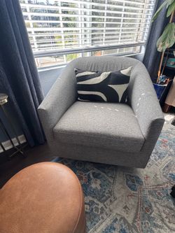 Grey swivel accent chairs ~ comfortable!