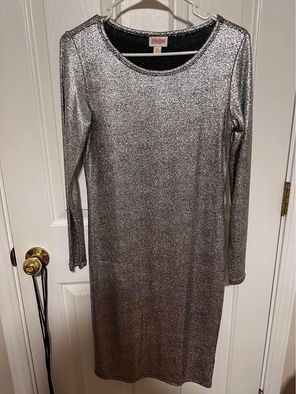 Silver Long Sleeve Dress