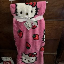 Hello Kitty Pink Strawberry Blanket