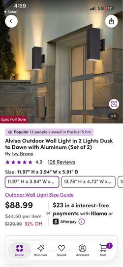 Outdoor solar powered lights (set of two)