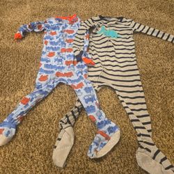 Toddler Boy Pajamas – Size 2T (Set of 2 Footed Sleepers)
