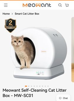 MeoWant MW-SC01 Self-Cleaning Automatic Cat Litter Box – New Open Box