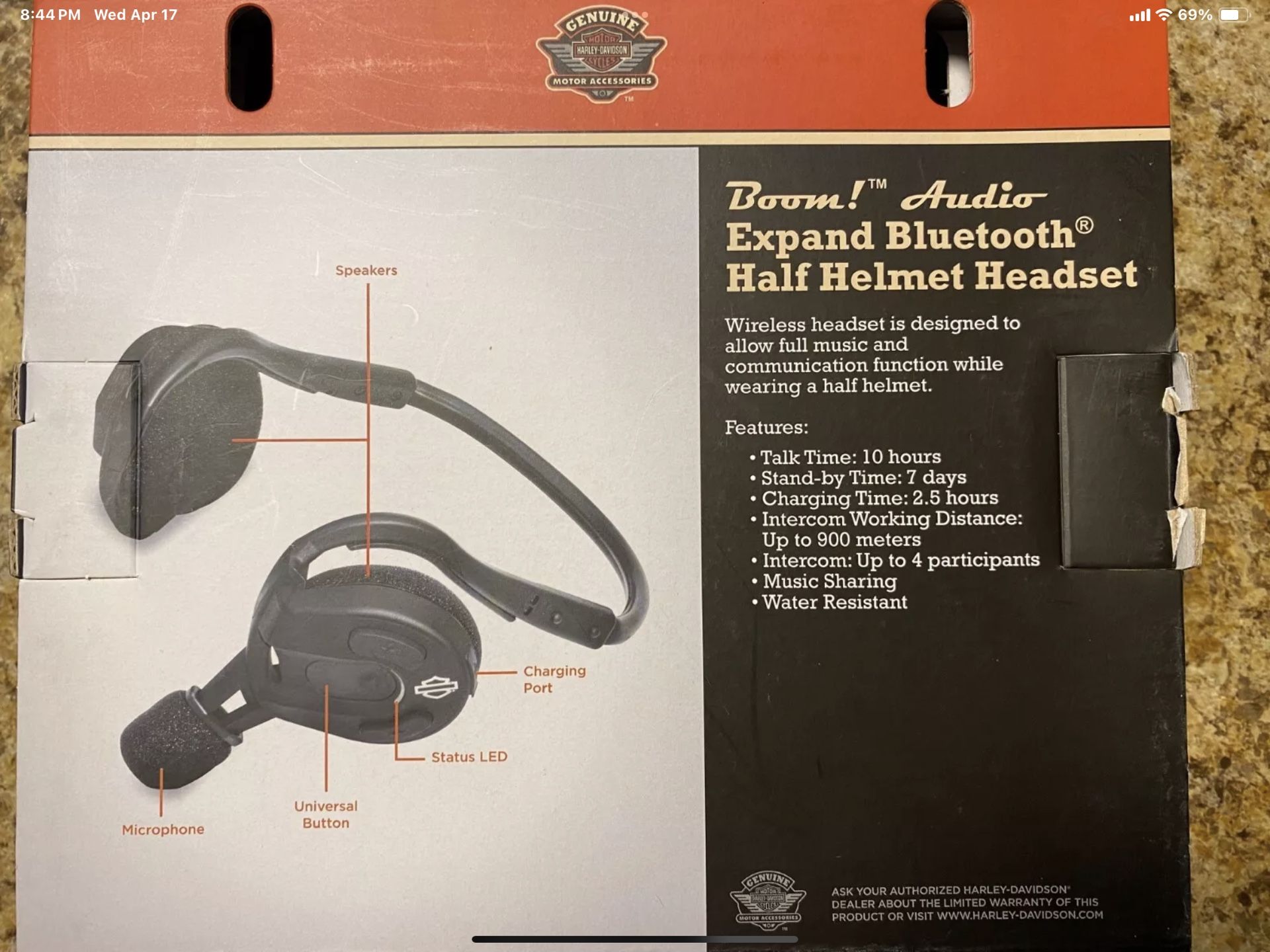 Boom Audio Expand Bluetooth Half Helmet Headset and SENA headset
