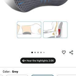 Lumbar Pillow, Memory Foam Lumbar Support Pillow for Office Chair and Car Seat, Back Support Pillow for Lower Back Pain Relief, Support Cushion Back P