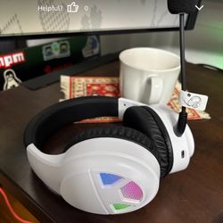  Wireless Gaming Headset for PC, PS5, PS4, Switch, USB Gaming Headphones with Noise Canceling Microphone, Bluetooth 5.4, RGB Lights, 60H Battery Heads