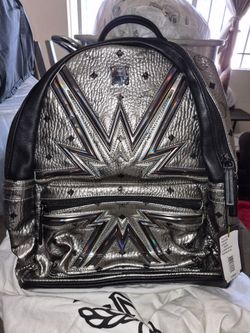Silver medium MCM backpack