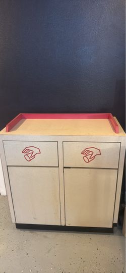 Two-Door Cabinet with Drawers and Tray Top
