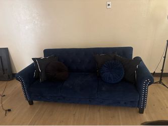 Velvet blue couch