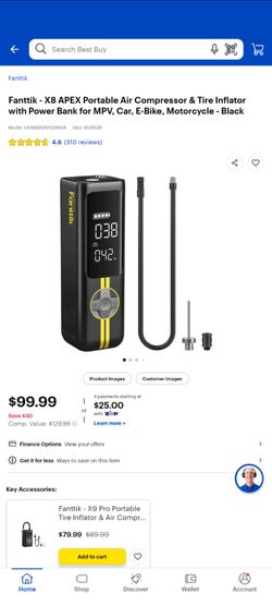 Fanttik Air Compressor & Tire Inflator with Power Bank