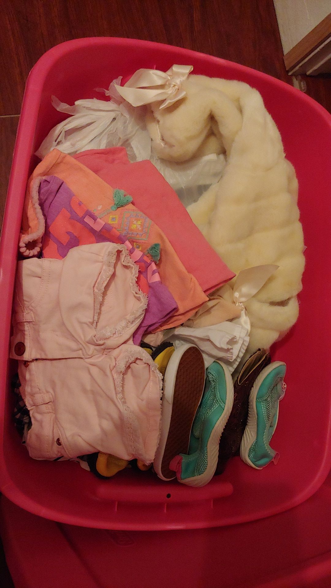 Two T bin toddler clothes, shoes, swim