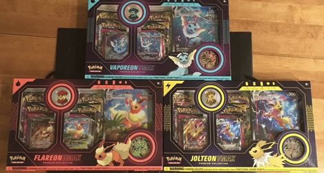 Flareon Jolteon Vaporeon VMAX BOXES