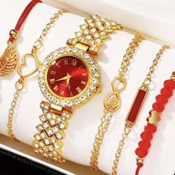 Spring Special 😍💎🙌Very Nice 5 peice Womens watch and bracelet Set😍 ( Brand New)