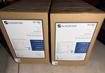 Glacier Bay Hampton 36 in. W x 21 in. D x 33.5 in. H Bath Vanity Cabinet without Top in White