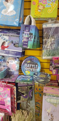 Frozen, fortnite, and other party supplies for sale