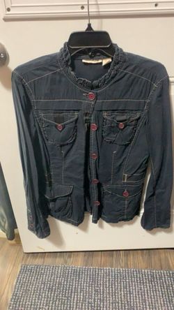 Dark Navy Button-Up Utility Jacket Small siza
