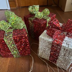 Holiday Christmas decoration lighted presents
